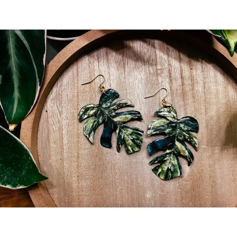 Thai Monstera Plant Leaf Earring, Magnet, Accessory, Decor -  - hethr - Wild Lark