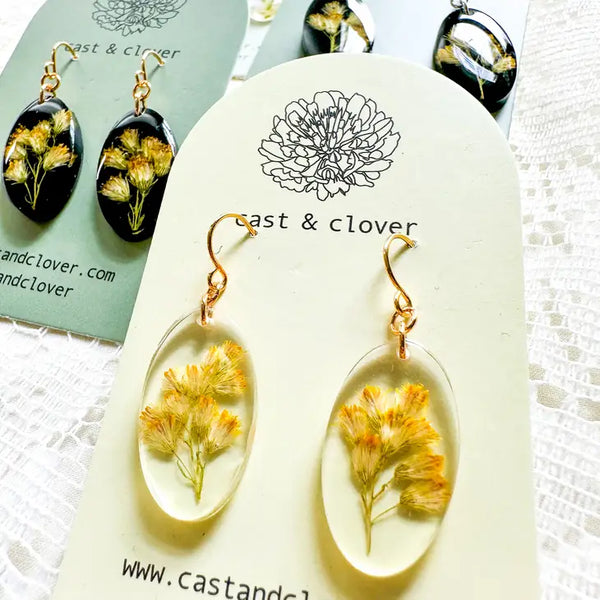 Pressed Flower Earrings -  - Cast & Clover - Wild Lark