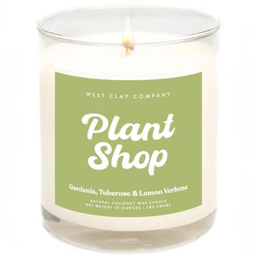 Coconut Wax Candles - Plant Shop- Gardenia Tuberose and Lemon Verbena - West Clay Company - Wild Lark
