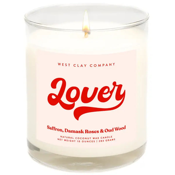 Coconut Wax Candles - Lover Candle - Saffron, Roses & Oud - West Clay Company - Wild Lark