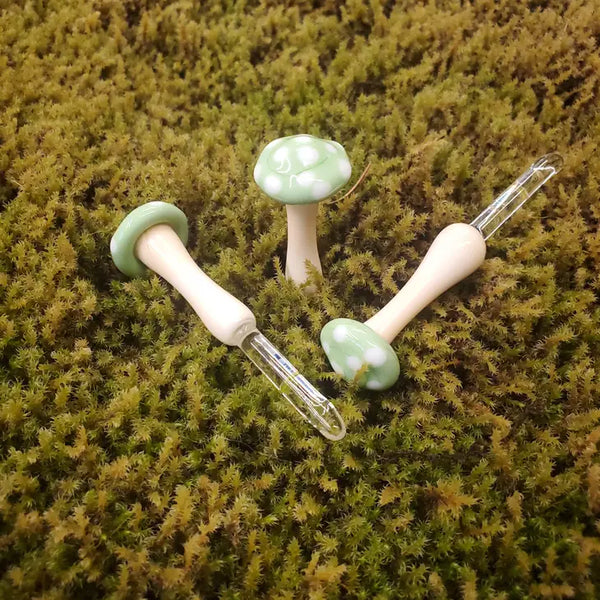 Mushroom Glass Plant Spike - Mint - TyKat Glass - Wild Lark