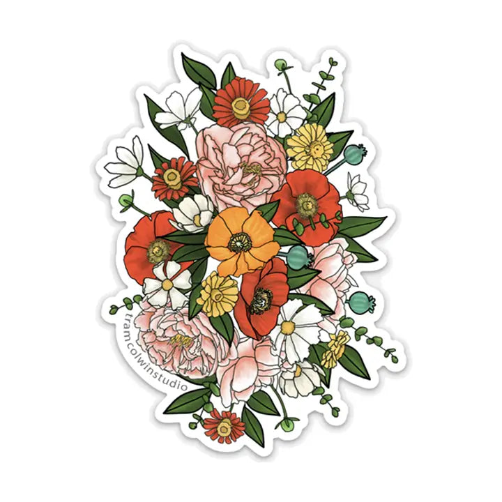 Wildflower Creations Colored Bouquet Sticker for Sale by