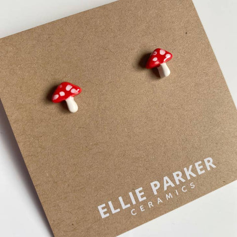 Mushroom Stud Earrings -  - Ellie Parker Ceramics - Wild Lark