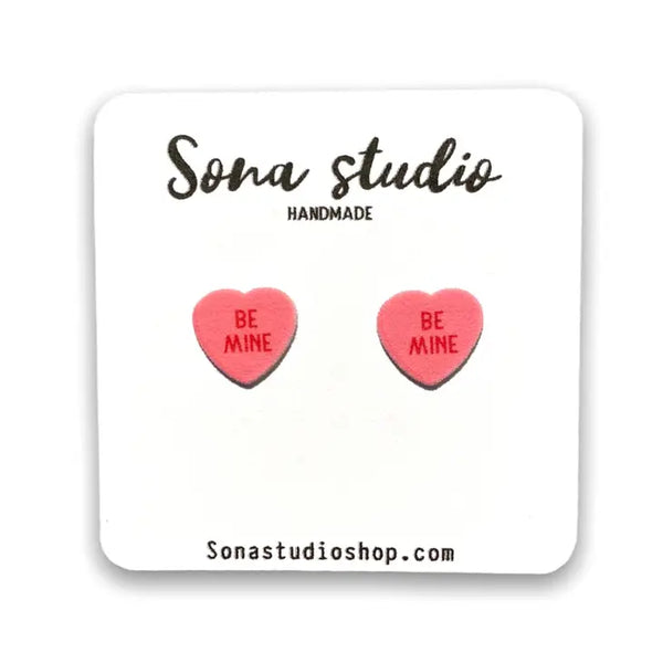 Earrings - Be Mine Candy Heart Earrings - Sona Studio - Wild Lark