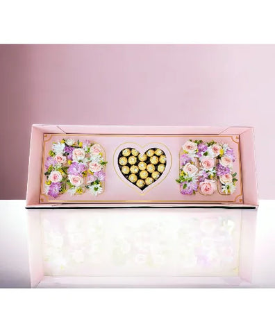 "MOM" Flowers & Chocolates Luxury Box Arrangement