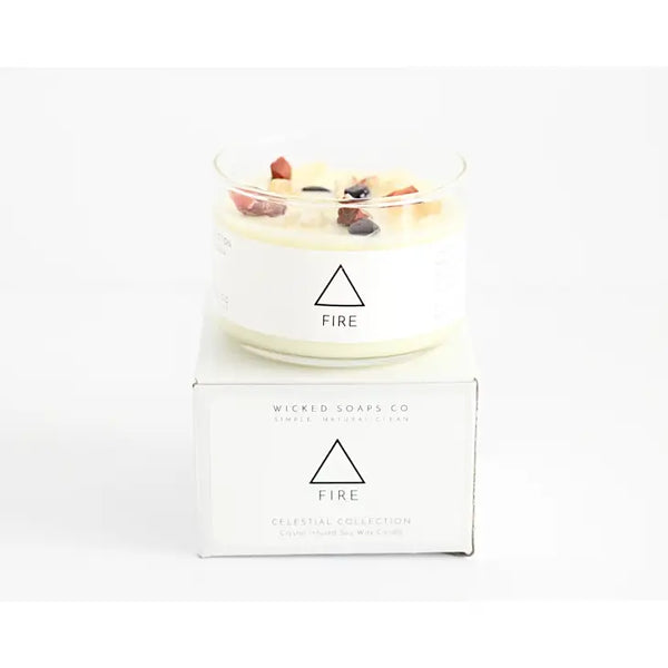 Fire - Zodiac Inspired Crystal + Essential Oil Candle -  - Wicked Soaps Co. - Wild Lark