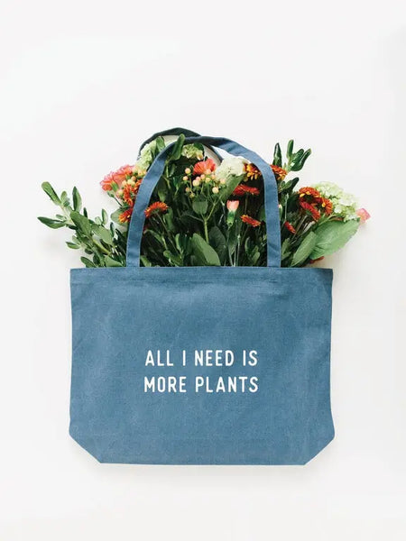 More Plants Tote Bag (Different Sizes & Colors Available) - Medium / Blue - Nature Supply Co. - Wild Lark