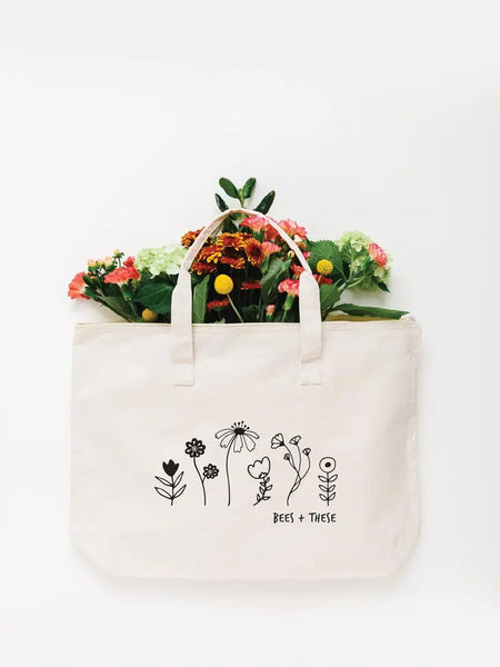 Bees + These Tote Bag - Large Cream - Nature Supply Co. - Wild Lark