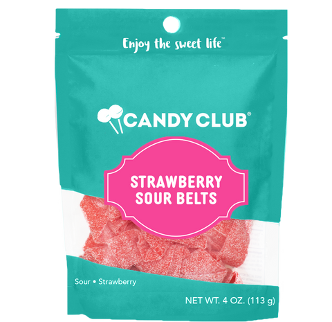 Strawberry Sour Belt Candies in Bag -  - Candy Club - Wild Lark