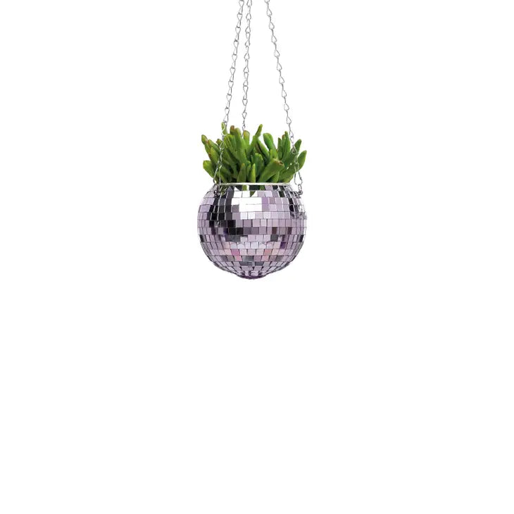hanging disco ball planter Disco Ball Hanging Planter