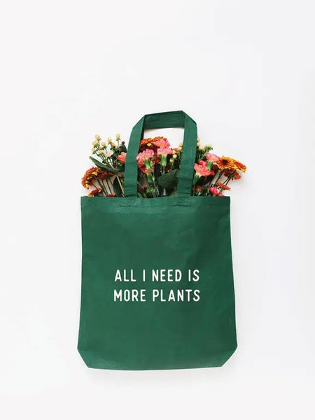 More Plants Tote Bag (Different Sizes & Colors Available) - Small / Green - Nature Supply Co. - Wild Lark