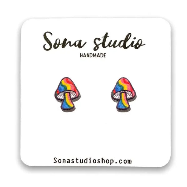 Earrings - Psychedelic Mushroom Earrings - Sona Studio - Wild Lark