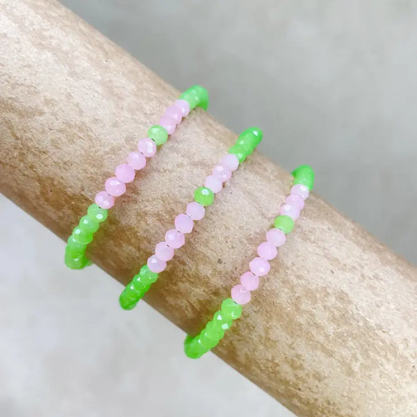 Crystal Beaded Delicate Bracelet - Guava - Ewelina Pas Jewelry - Wild Lark
