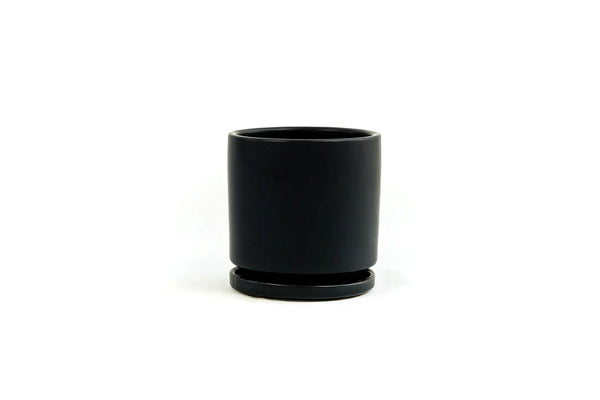 10.5" Gemstone Pot - with Water Saucer - Black - Momma Pots - Wild Lark