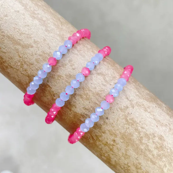Crystal Beaded Delicate Bracelet - Flamingo - Ewelina Pas Jewelry - Wild Lark