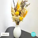 Mini Dried Flower Bouquet - 6 Color Schemes Available (vase not included) - F - Pampas Design - Wild Lark