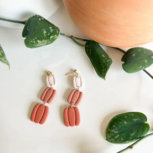 The Playful Clay Drop Earrings - Stacked Pumpkin Dangles - The Playful Clay - Wild Lark