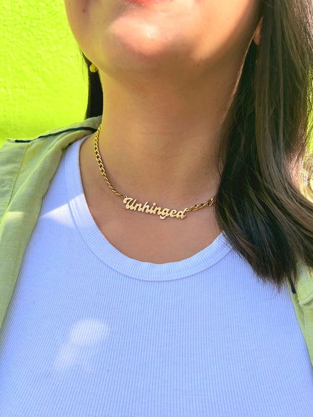 Unhinged Nameplate Necklace - - The Peach Fuzz - Wild Lark