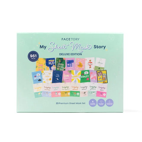 Face Mask Gift Set - My Sheet Mask Story -Set of 23 - - FaceTory - Wild Lark