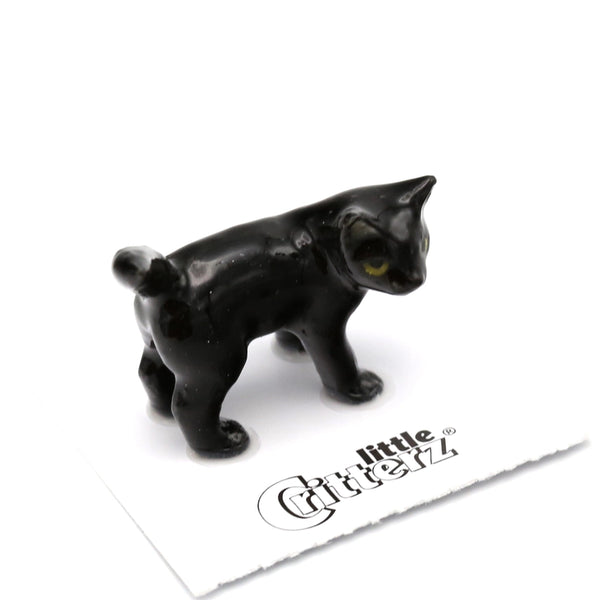 Porcelain Miniature Critters - Onyx Black Kitten - Little Critterz - Wild Lark