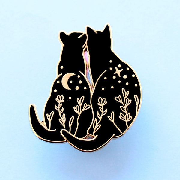 Glitter Punk Enamel Pins - Black Cats Stargazing - Glitter Punk - Wild Lark