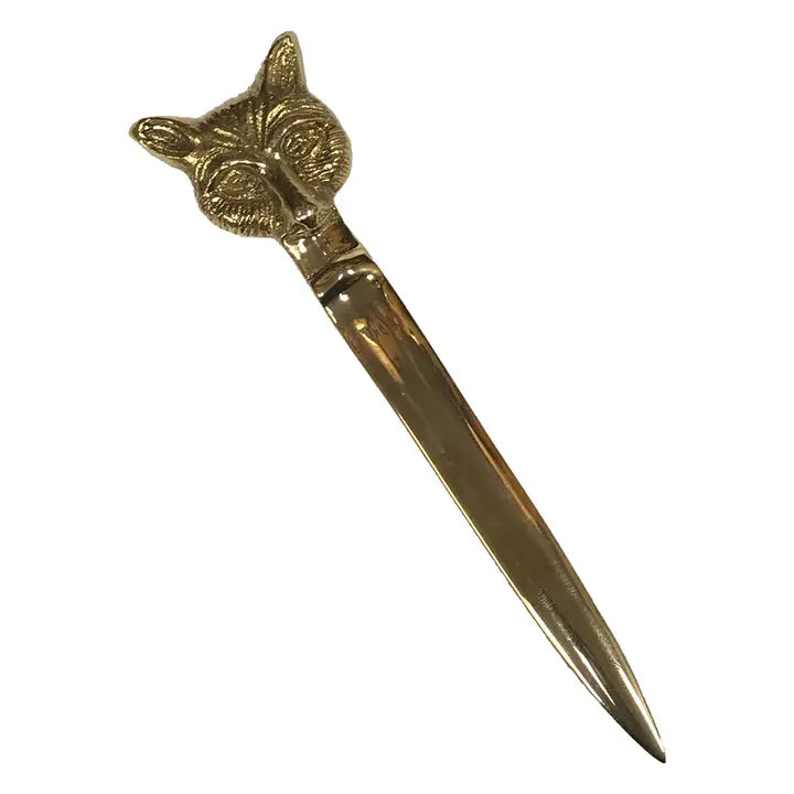 6-1/4" Solid Brass Fox Head Letter Opener -  - Madison Bay Co. - Wild Lark