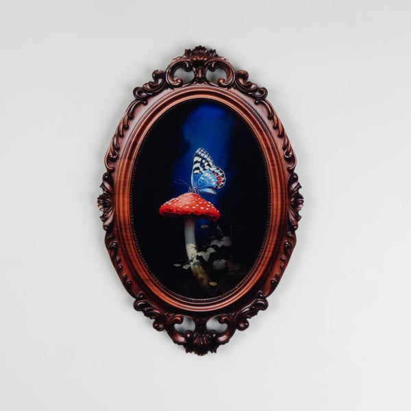Sale!-Butterfly/Mushroom Art- Stand Included - - Standish House - Wild Lark
