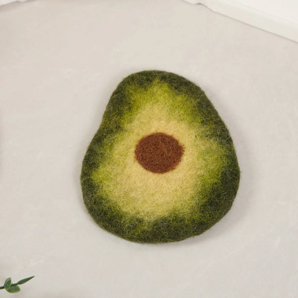 Handcrafted Wool Felt Fruits Coasters - Avocado - Sparkle Being - Wild Lark