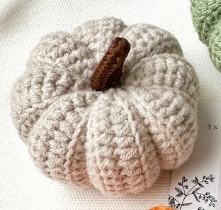 Sale!Handmade Crochet Pumpkins - Sale!Beige Mini (3") - Quince Fables - Wild Lark