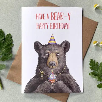 Lucinda Rowe Art Cards - Have a Bear-y Happy Birthday - Lucinda Rowe Art - Wild Lark