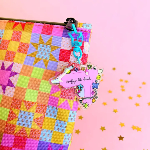 Crafty Lil Bitch Keychain - - The Peach Fuzz - Wild Lark