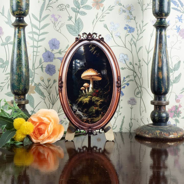 Sale!-Butterfly/Mushroom Art- Stand Included - - Standish House - Wild Lark