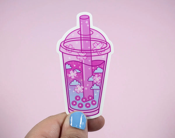 Stickers - Boba Tea Drink - Pink - Unicorn Eclipse - Wild Lark