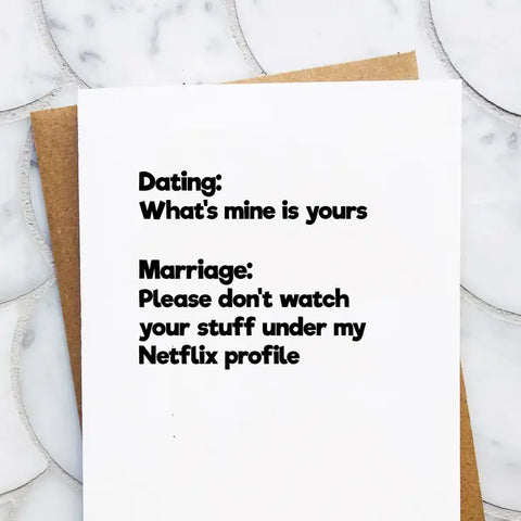 Dating vs. Marriage Card -  - Top Hat and Monocle - Wild Lark