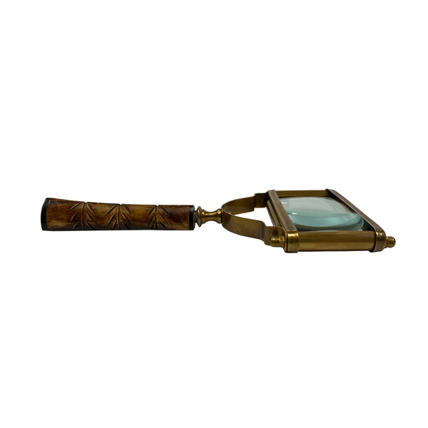 10-1/2" Rectangular Antiqued Brass Magnifier, Horn Handle -  - Madison Bay Co. - Wild Lark