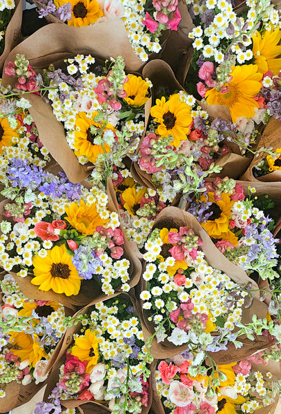 Market Wrap Bouquet Local Flowers - - Wild Lark - Wild Lark