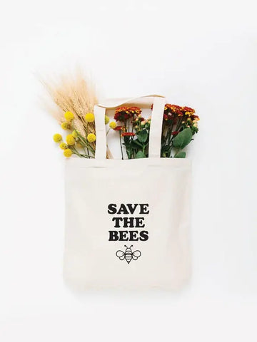 Small Cream Tote Bag - "Save the Bees" -  - Nature Supply Co. - Wild Lark