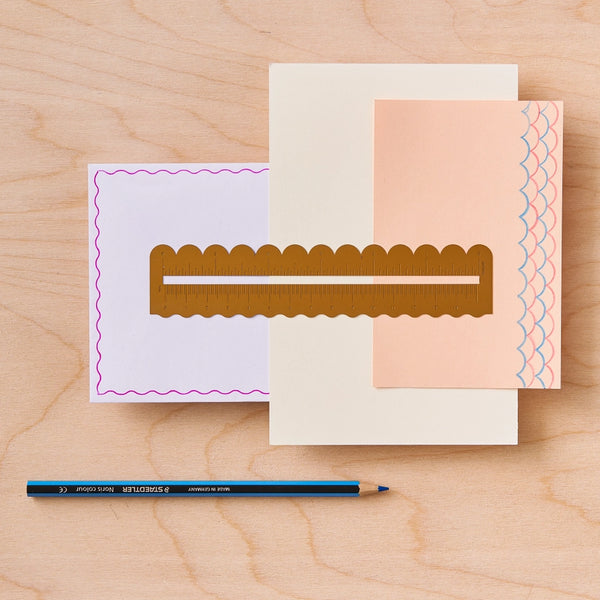Wavy Brass Ruler - with Scalloped Borders - - Another Studio for Design Ltd - Wild Lark
