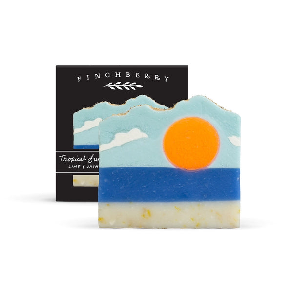 FinchBerry Artisan Handcrafted Soap Boxed 4.5 oz (9 scents) - Tropical Sunshine (Lime + Jasmine) - Wild Lark - Wild Lark