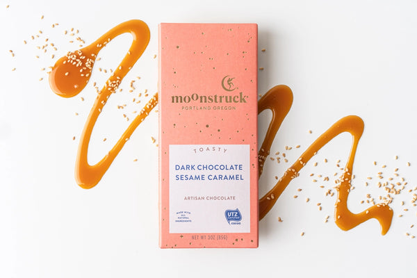 Moonstruck Chocolate Bar - Toasty Sesame Caramel Chocolate - Moonstruck Chocolate Co - Wild Lark
