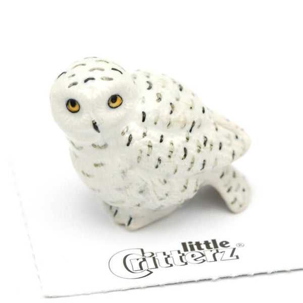 Porcelain Miniature Critters - Ghost Snowy Owl - Little Critterz - Wild Lark