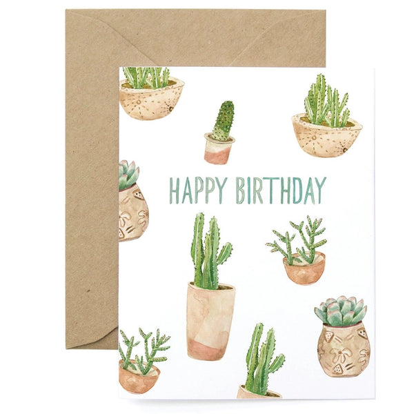 Greeting Cards - Birthday Succulents Greeting Card - Lana's Shop - Wild Lark
