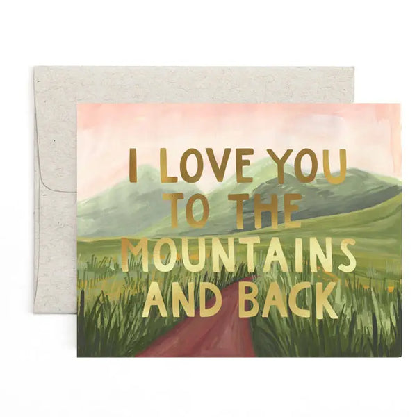 Greeting Card - Gold Mountains and Back Greeting Card - 1canoe2 | One Canoe Two Paper Co. - Wild Lark
