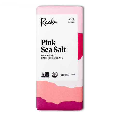 71% Pink Sea Salt Chocolate Bar -  - Raaka Chocolate - Wild Lark