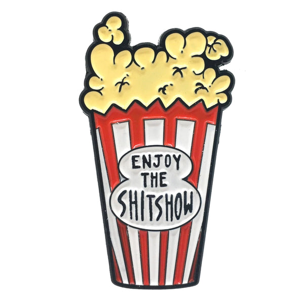 Enamel Pin - "Enjoy the Shit Show" Movie Theater Popcorn - Ectogasm - Wild Lark