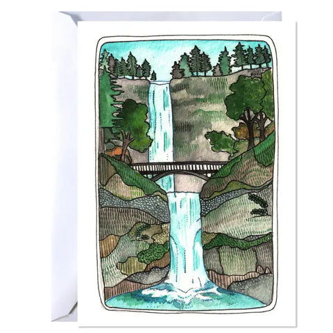 Greeting Card - Multnomah Falls -  - michele maule - Wild Lark