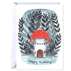 Birthday Card - Mushroom House -  - michele maule - Wild Lark