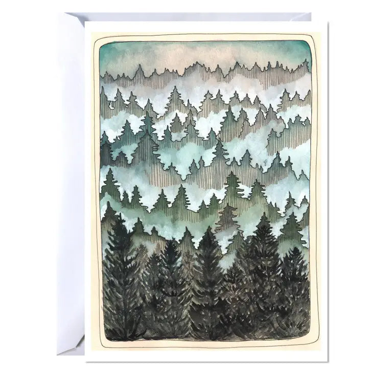 Greeting Card - Northwest Forest -  - michele maule - Wild Lark