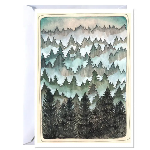 Greeting Card - Northwest Forest -  - michele maule - Wild Lark