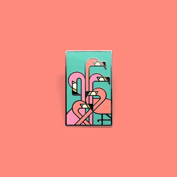 Enamel Pin - Art Deco Flamingos - Lost Lust Supply - Wild Lark